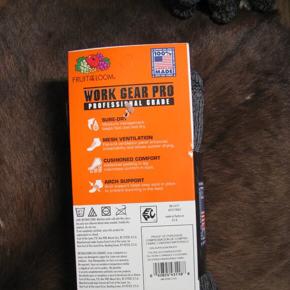FRUIT OF THE LOOM WORK GEAR PRO HEAVY SOCKS NIP - Picture 2 of 9